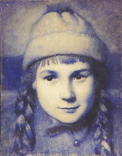 Daughter Gertrude (girl with braids)