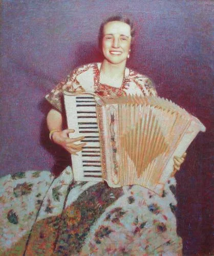Portrait of Helen Hurlbert (with accordion)