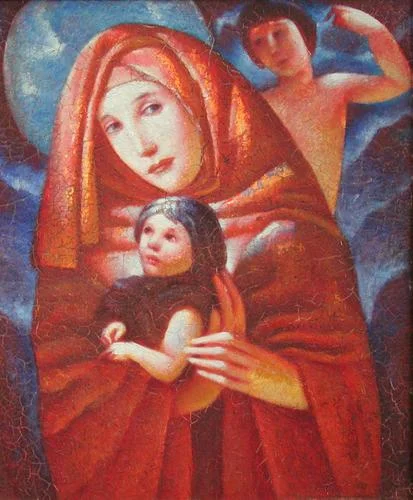 Madonna and Child (Red)