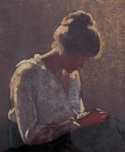 Portrait of Gertrude Sewing
