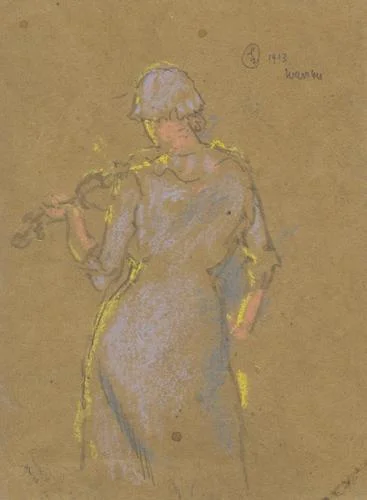 Woman Playing Violin (from back)